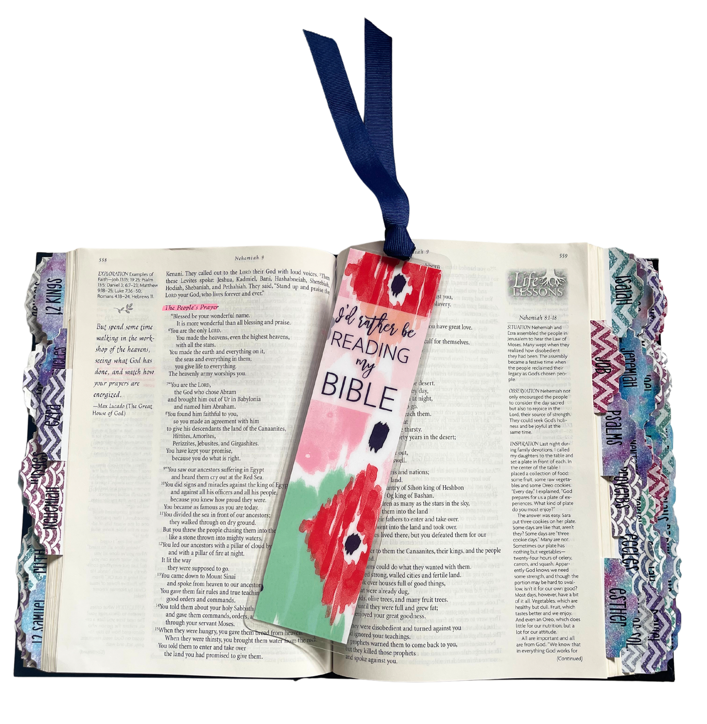 Laminated bookmark, Red ikat