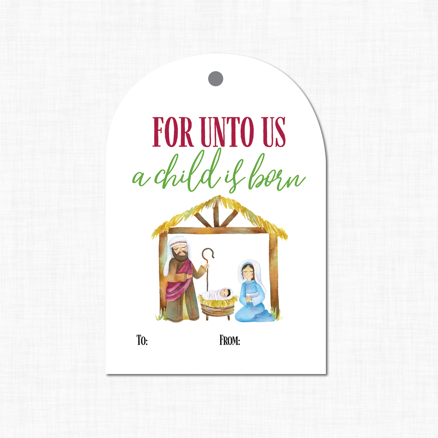 Christmas gift tags, Nativity