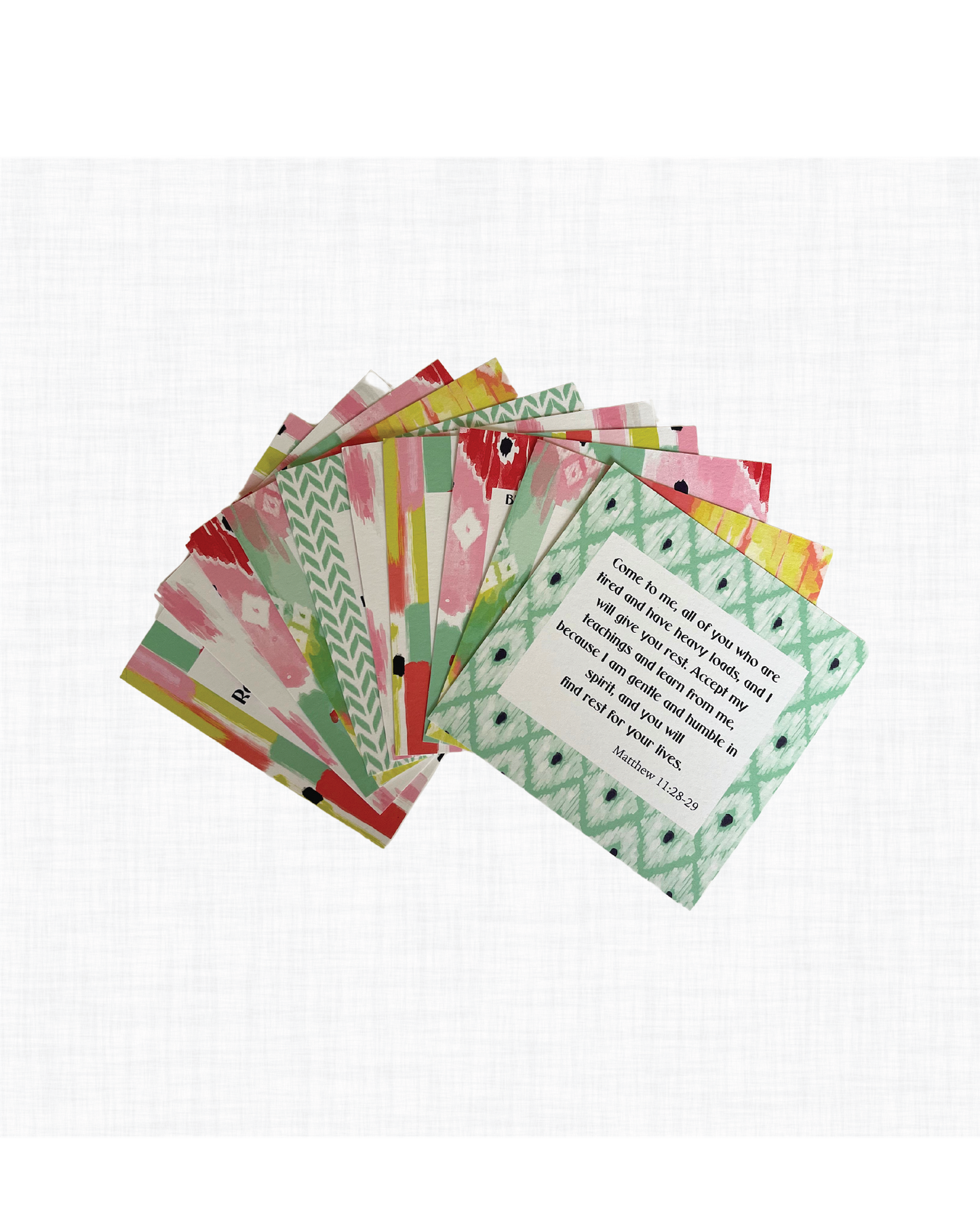 Scripture card set, Ikat