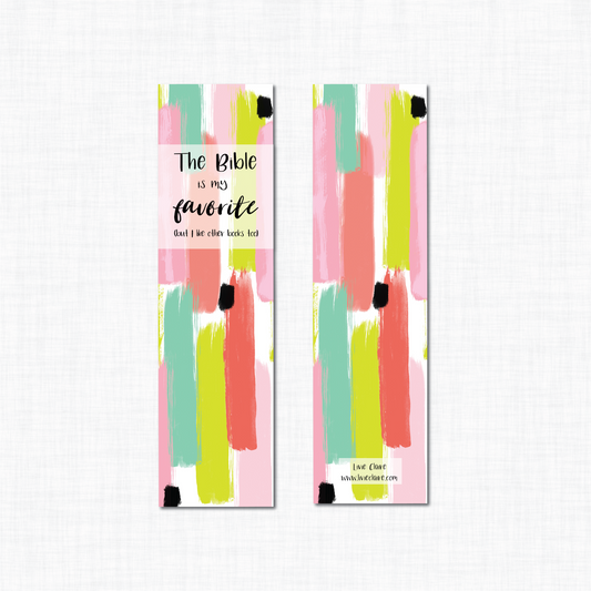 Laminated bookmark, Pink stripes